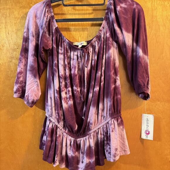 Wishful Park Wine Tye Dye Top RN#123271, STYLE 480095GSUE Junior Size Large NWT - Picture 1 of 8